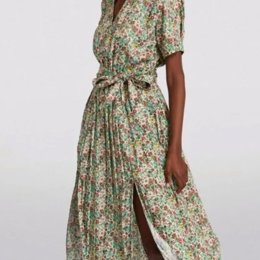 Sandro Fiona Floral Midi Dress Size 36